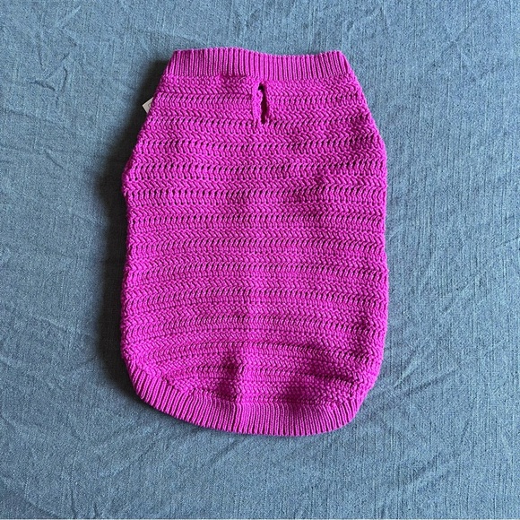 GAP Crochet Pet Sweater Pink Size XS - Picture 2 of 4
